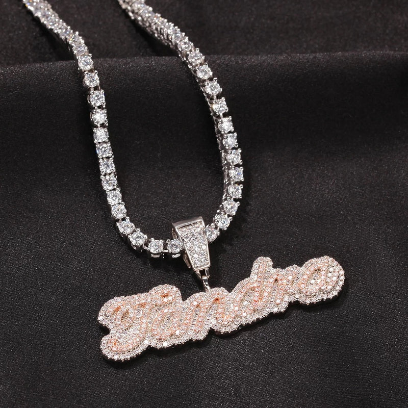 Double Plated Custom Name Plate Women’s Tennis Necklace - Boujee Collection By Jeneen