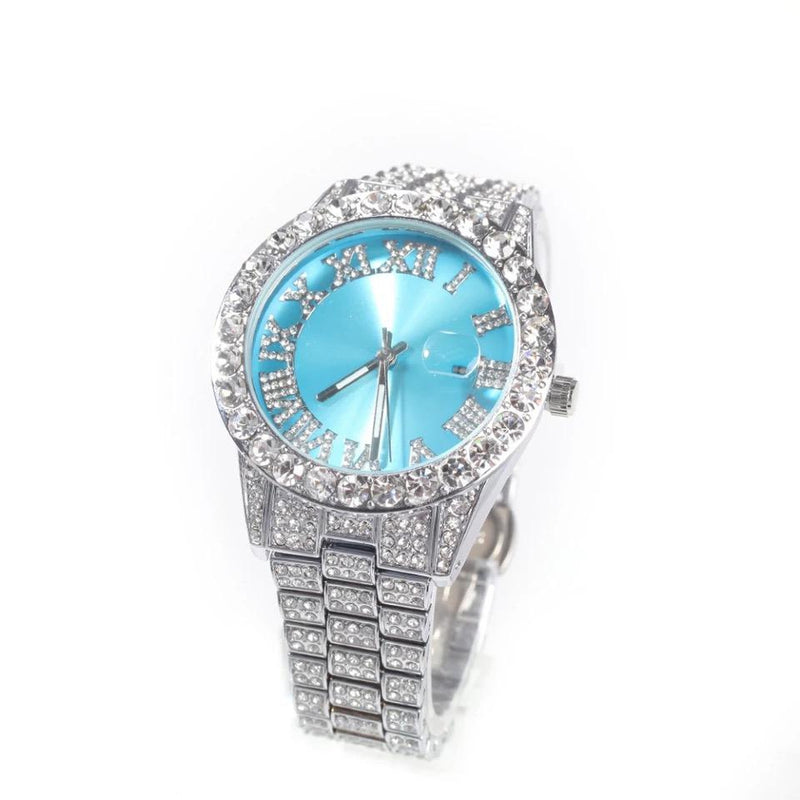 Iced Out Baby Blue Women’s Watch - Boujee Collection By Jeneen