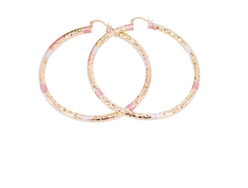 Medium Tri-Color 18K Gold Filled Hoop Earrings - Boujee Collection By Jeneen