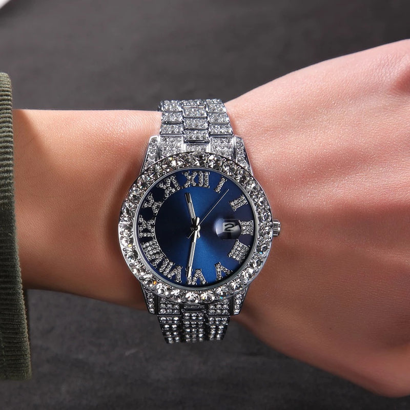 Iced Out Blue Bling Women's Watch - Boujee Collection By Jeneen