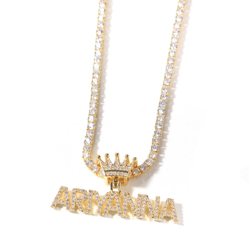 Young King Custom Men’s Name Plate & Tennis Necklace - Boujee Collection By Jeneen