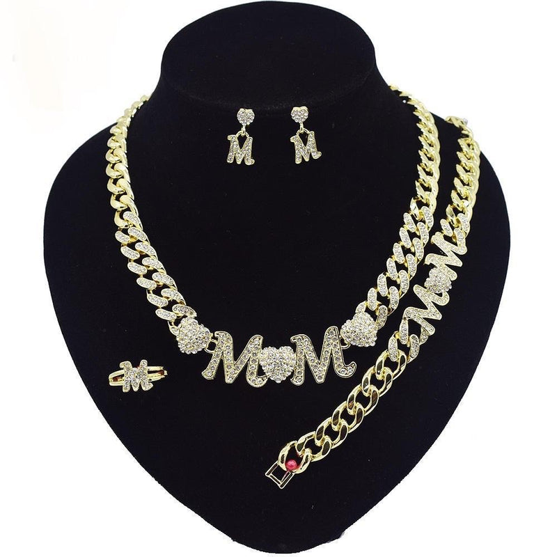 MOM Heart Cuban Link - Boujee Collection By Jeneen