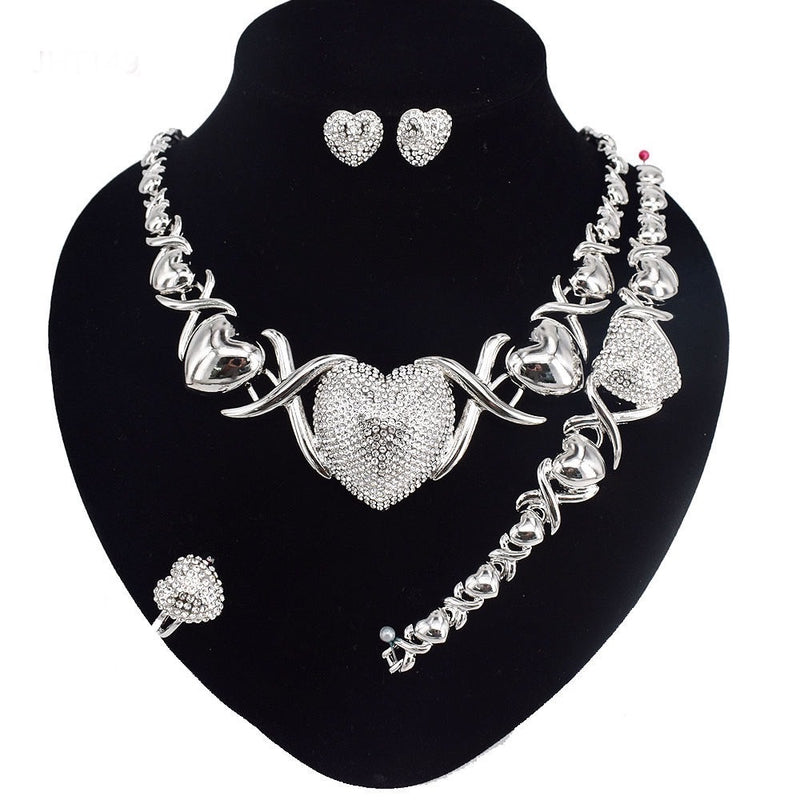 Big Heart Silver Hugs & Kisses - Boujee Collection By Jeneen