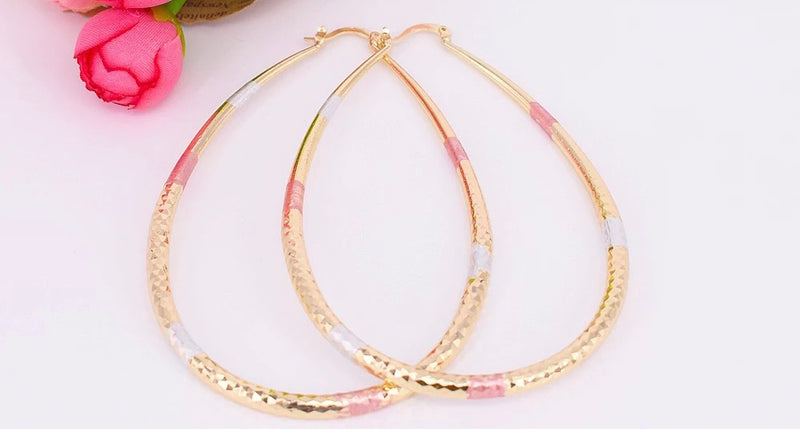 18K Gold Layered Large Oval Hoop Earring - Boujee Collection By Jeneen