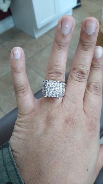 Square Cluster Ring 18K Silver Plated - Boujee Collection By Jeneen