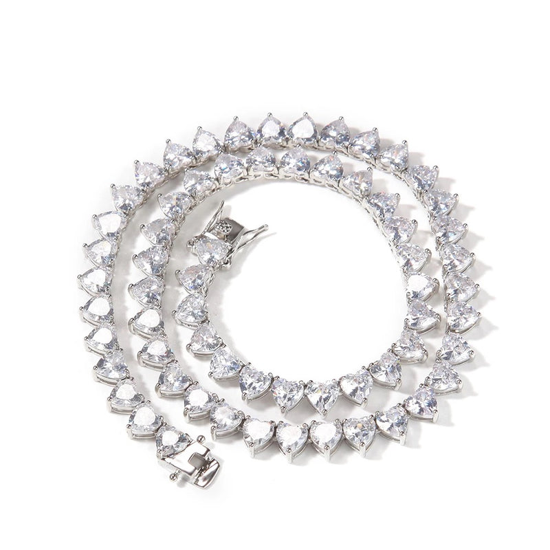 Heart Shape Tennis Necklace & Bracelet