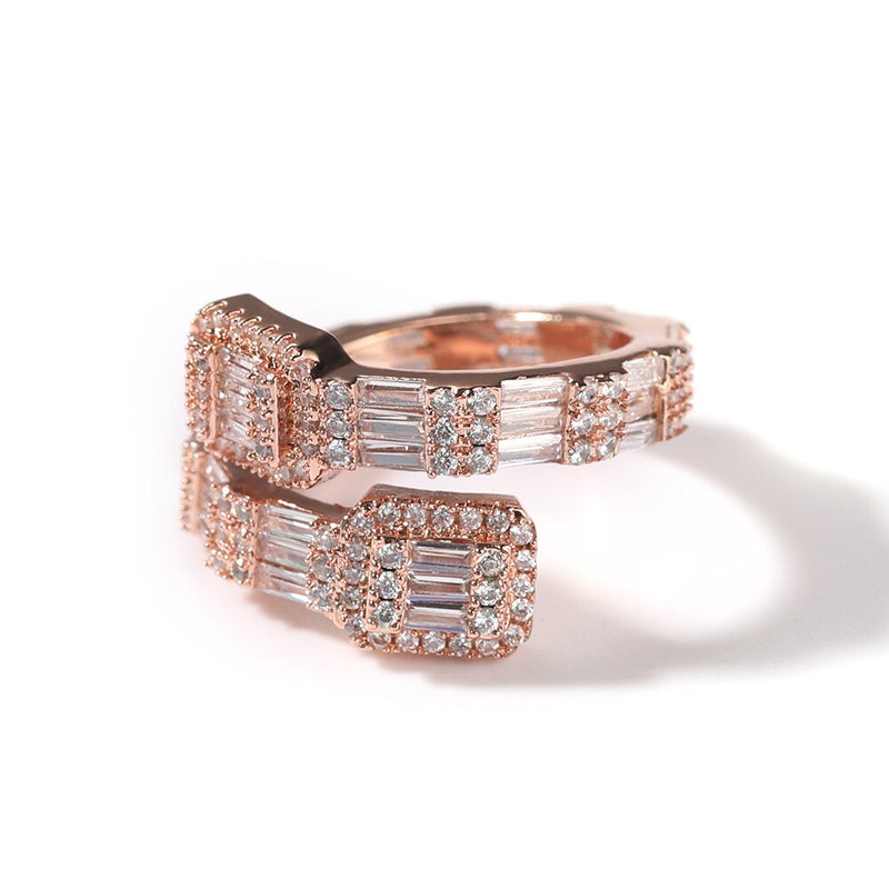 Baguette  Iced Out Bling Ring